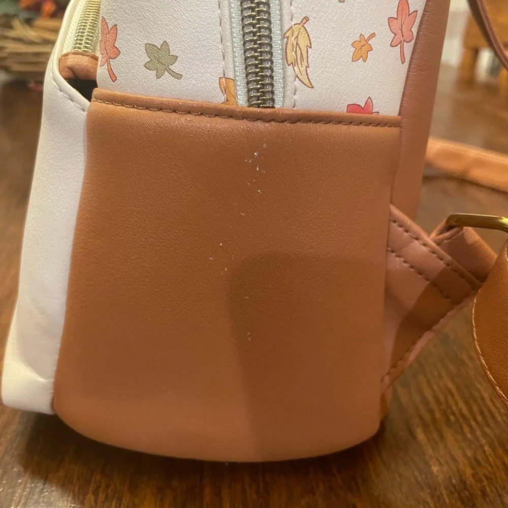 Loungefly Cream and Brown Disney Mini Backpack Mickey Minnie and friends - Picture 8 of 10